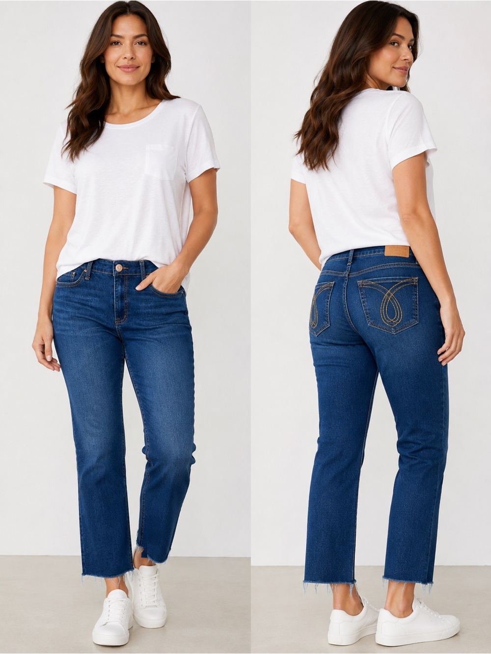 Seven7 Weekend Easy Fit Boyfriend Jeans Women’s Size 10 Dark Wash Raw Hem